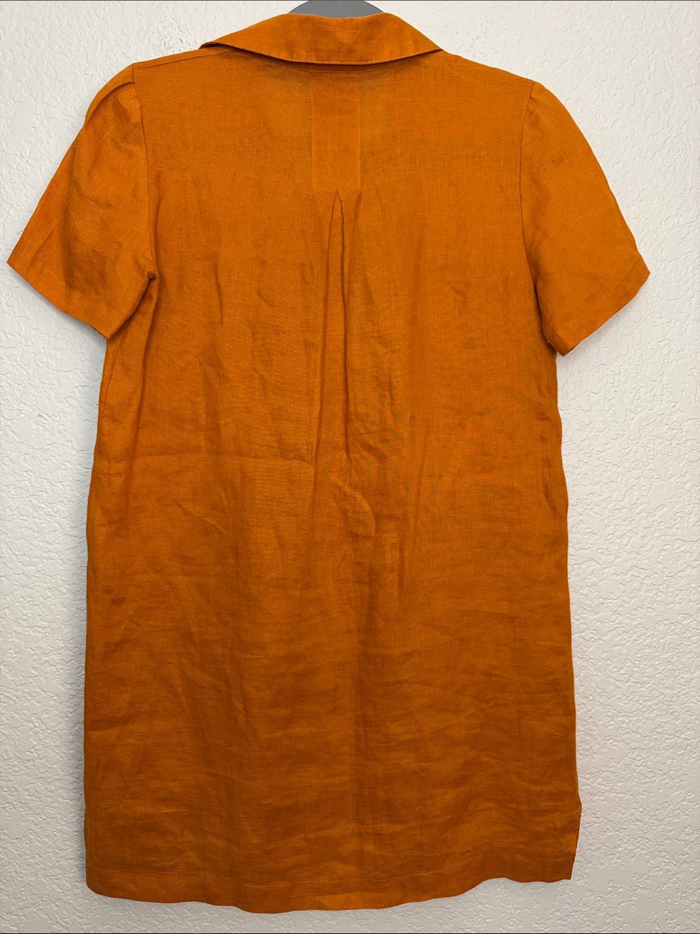 Anthropologie Maeve Tangerine Linen Lace Up Shift Mini Dress Size 0P - Picture 5 of 6